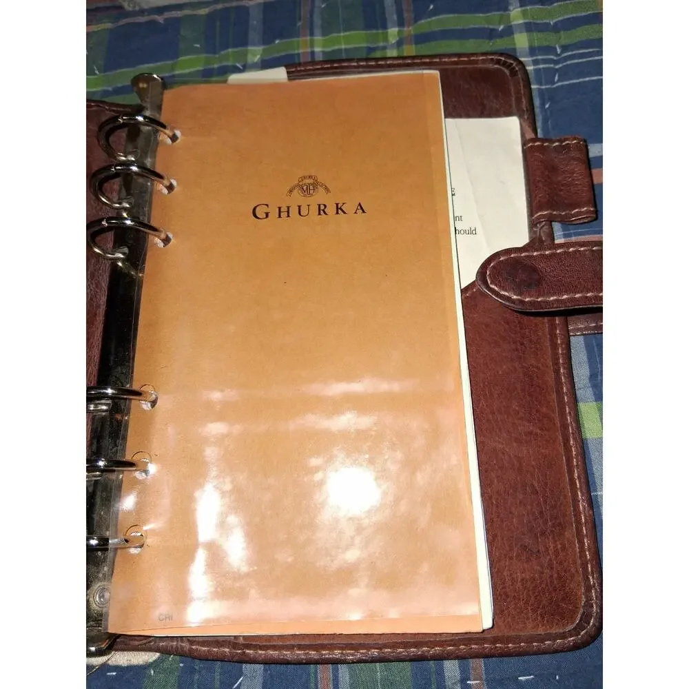 VTG Ghurka Original Collection Leather Agenda Ring Binder Organizer Planner...